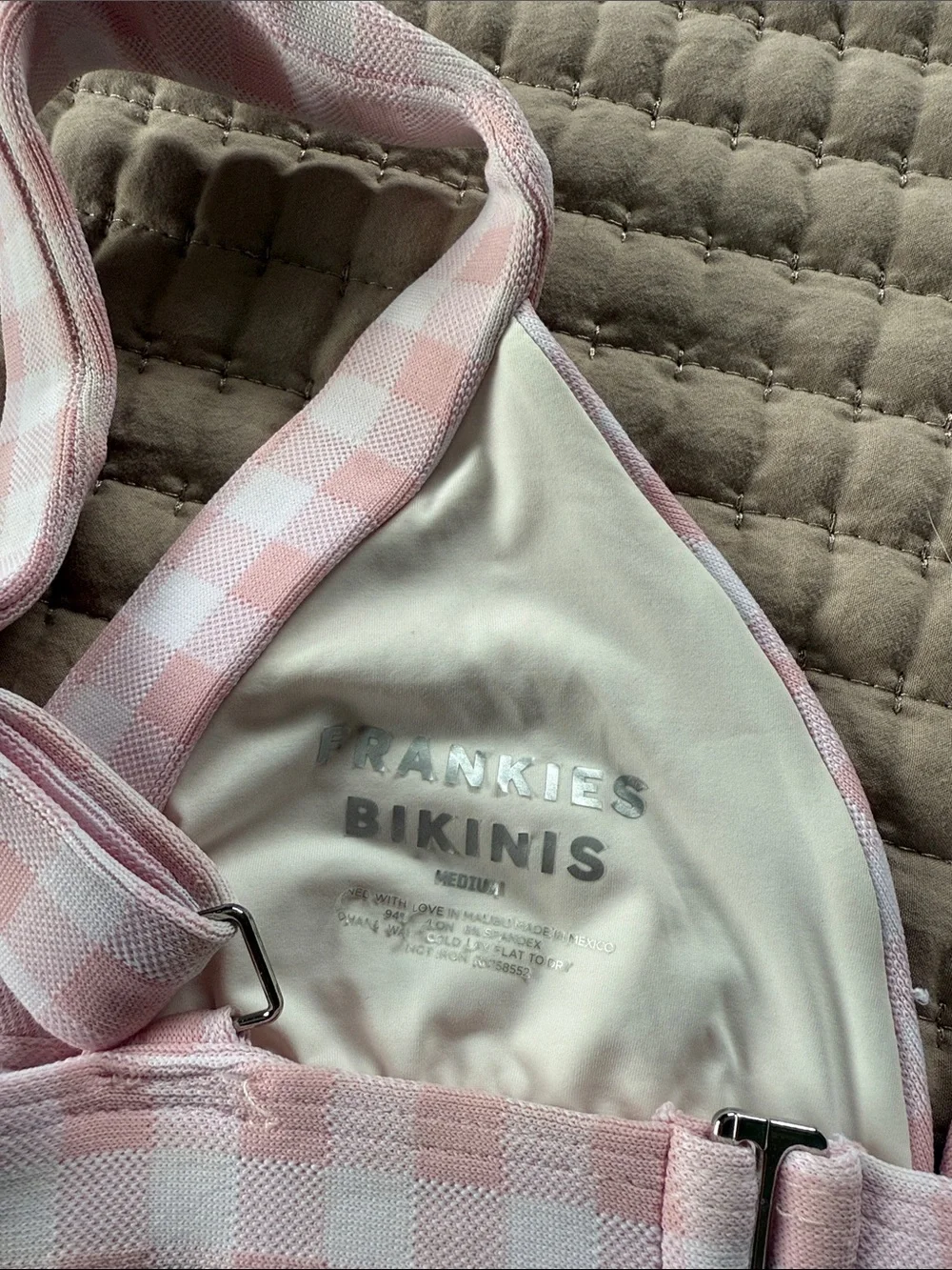 Frankie’s Bikini Pink Picnic Georgia Bralette Bikini Top + Jenna High Waist